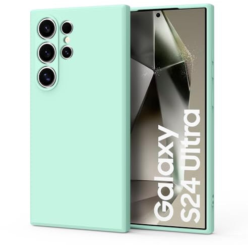 Tobfit Silicone Coque Compatible avec Samsung Galaxy S24 Ultra 5G, Protection Antichoc, Coque de Protection Complète du Corps pour Samsung Galaxy S24 Ultra 5G, Mint