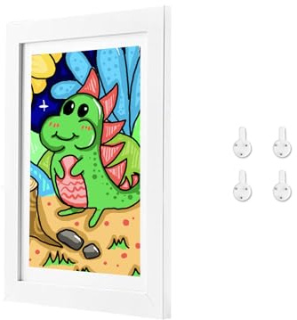 Cainor hölzerne Bilderrahmen Kinderzeichnung A3 Packung von 1,49×32 cm Frontöffnung Bilderrahmen mehrere Bilder von Kindern Kunst Fotorahmen setzen auf Foto Wand-weiß