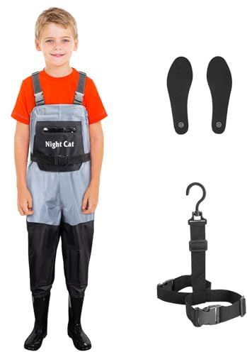 Night Cat Waders Scafandro da Pesca: Trampolieri Stivali da Pesca per Bambino Impermeabili EU 28