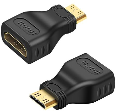 EUZUXU 2 Pièces Micro HDMI vers HDMI, 1080p Adaptateur HDMI vers Mini HDMI, Adaptateur Micro HDMI Connecteur 4K@60Hz, pour Ordinateurs Portables, Tablettes, Caméscopes-Noir