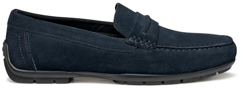 Geox Men's U Moner W 2FIT Moccasin, Blue, 45 EU, Blue, 10.5 UK