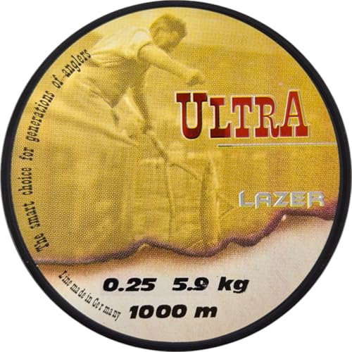 LAZER LINE Filo da Pesca Ultra Monofilo 1000m DIA0,25mm Test 5,9kg - Lenza da Pesca Carpa - Filo Nylon Elastico - Lenza Carpfishing - Lenze Monofilamento per Aqua Dolce e Salata - Fishing Accessories