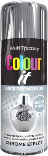 MIXEL Chrome Effect Gloss Spray Paint, Quick Drying Formula, DIY Projects, Ideal For Enhancing Metal, Wood, Plastic, Glass, Perfect For Crafting, Automotive, 400ml, (1 Pcs)