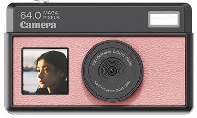 VisionX Appareil photo numérique à double objectif avec vidéo haute définition, petit appareil photo compact pour garçons et filles