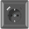 Kaifire Steckdose mit USB und Typ C Port max.3.4A System 55 Schuko USB Steckdose Unterputz Grau Wandsteckdose Schutzkontakt-Steckdose Passent in Standard Unterputzdose