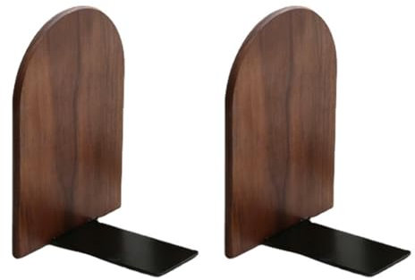 Ziiyoilh Serre-Livres en Bois, Étagère Robuste, Serre-Livres Antidérapants (2 Pièces)