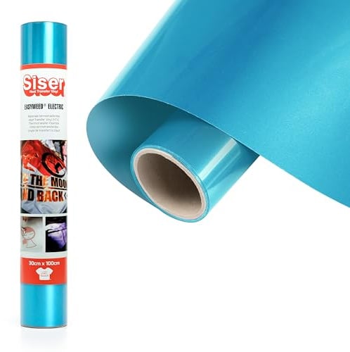 SISER® Electric Türkis, 30 cm x 1 m, schillerndes Thermovinyl zur individuellen Gestaltung von Textilien