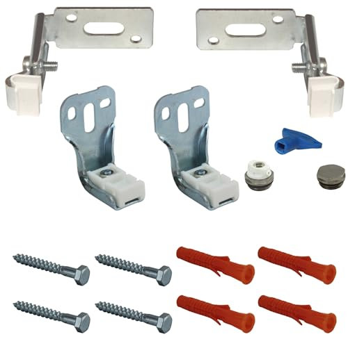 Jabema 2 fixations de radiateur avec pattes latérales et 1 kit de bouchons 1/2, console murale, support de radiateur, support de fixation pour console