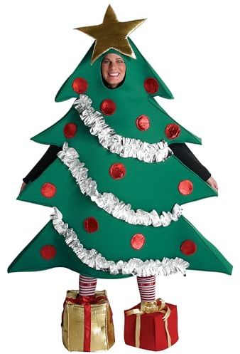 Acrawnni Christmas Tree Costume For Womene Funny Christmas Tree Cosplay Outfit Xmas Performance Set With Gift Shaped Shoes