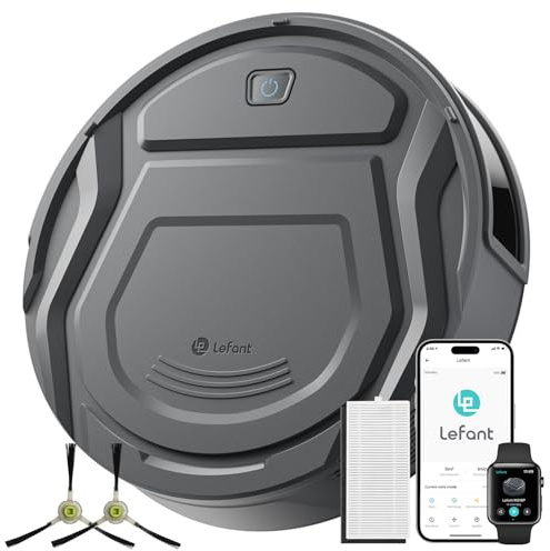 Lefant M210Pro Robot Vacuum Cleaner,Designed for pet hair and carpet | 4000Pa Suction,.8cm Thin 28cm DIA,Tangle-free design,Alexa Voice Control Self-Charging,Obstacle Avoidance