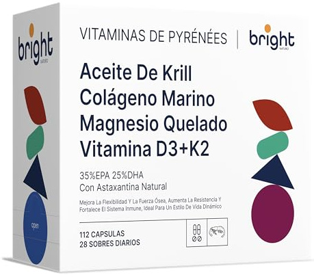 Krill Omega 3, Magnesium, Vitamin D3 & K2 4000, Marine Collagen with Hyaluronic Acid - SmartAbsorb™ | for Immunity, Energy and Bone Health | 28 Daily sachets