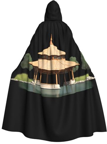 YYHWHJDE Cape à capuche pour adulte avec motif pavillon à l'étang - Sans fermeture éclair - Confortable pour les fêtes costumées