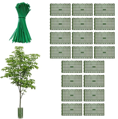 Lot de 20 Protections de Tronc d'arbre avec Attaches, Protection Extensible pour Différentes Tailles d'arbres ou de Plantes, Prévention des Dommages Causés à l'écorce des Arbres par Débroussailleuses