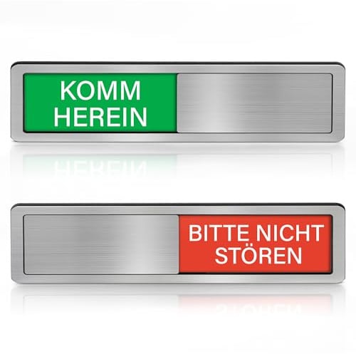 Büro Türschild-Bitte Nicht Stören KOMM REIN Schild Magnetisch & Selbstklebend – Schiebeschild für Büro, Home Office & Konferenzraum