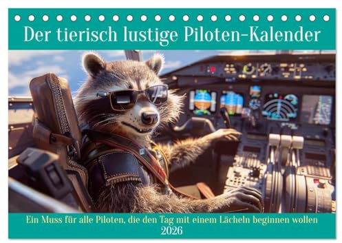 Der tierisch lustige Piloten-Kalender (Tischkalender 2026 DIN A5 quer), CALVENDO Monatskalender: Ein Muss für alle Piloten, die den Tag mit einem Lächeln beginnen wollen (CALVENDO Mobilitaet)