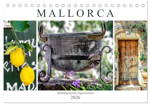 Mallorca - Mallorquinische Impressionen (Tischkalender 2026 DIN A5 quer), CALVENDO Monatskalender: Stimmungsvolle Bilder aus dem Nordwesten der wunderschönen Balearen Insel. (CALVENDO Orte)
