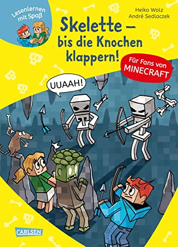 Minecraft 7: Skelette – bis die Knochen klappern!: Einfach Lesen Lernen | Erstlesebuch für Jungen und Mädchen der 1. Klasse mit vielen Bildern und Leseurkunde – 3. Lesestufe (7)