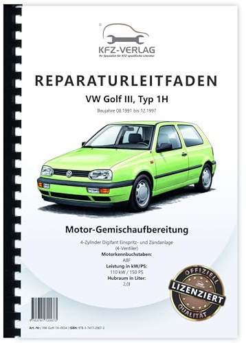 VW Golf 3 1H 1991-1997 Digifant Einspritz- Zündanlage 150 PS Reparaturanleitung Buch Werkstatthandbuch Reparaturhandbuch Reparaturleitfaden KFZ-Verlag