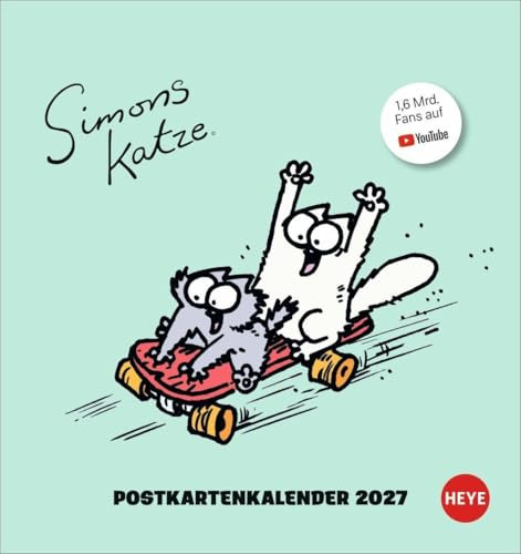 Simons Katze Postkartenkalender 2027: Der Katzen-Kalender für alle Fans von Simon's Cat. Ein Kalender mit Postkarten zum Sammeln und Verschicken mit Sprüchen zu der frechen Samtpfote