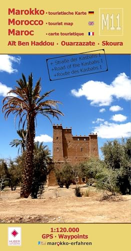 M11: Aït Ben Haddou - Ouarzazate - Skoura - Straße der Kasbahs I - 1:120.000 + GPS-Waypoints: Marokko Touristische Karte (Touristische Landkarten Marokko 1:120.000: www.marokko-erfahren.de)