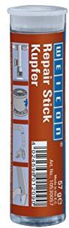 WEICON 10530057 Repair Stick Cuivre 75 g 2 composants Résine époxy Colle spéciale forte 57 g