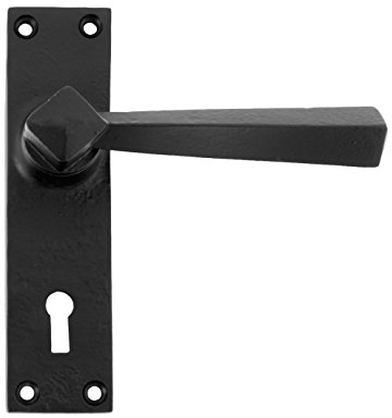 From the Anvil Black Straight Lever Lock Set