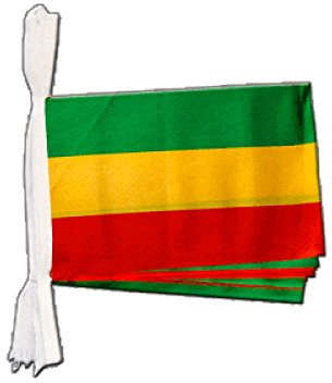 Flaggenfritze® Fahnenkette Äthiopien ohne Wappen, Rasta, Länge 5,9 cm