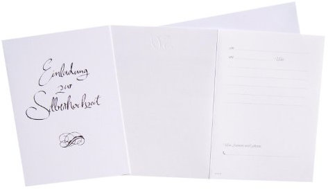 bsb-obpacher 5 Einladungskarten Klappkarten Silberhochzeit mit Innentext 71-7317