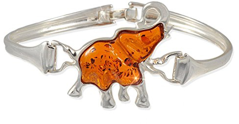 Armband Armreif Bernstein Amber Silber 925 Elefant