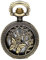 JewelryWe Retro Bronze Schmetterling und Blume Openwork Abdeckung Taschenuhr Quarz Uhr Umhängeuhr Kette Geschenk