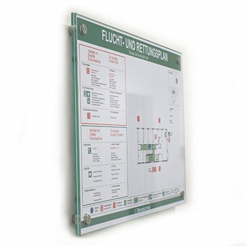 Türschild Glas Vitrum B4 (DIN A3) Sicherheitsglas