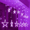 Stern Fenster Vorhang Licht, EONANT 12 Sterne 138 LED Vorhang Licht mit 8 Modi Beleuchtung Batteriebetrieben für Weihnachten Decor Hochzeit Hause Schlafzimmer Hintergründe Wand Dekorationen (Lila)