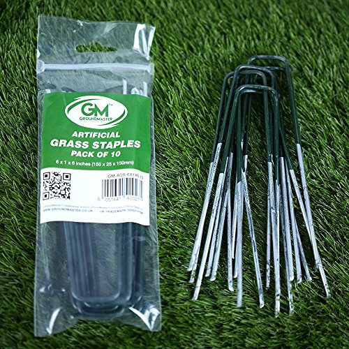 GroundMaster 6 Galvanised Steel Artificial Grass Staples – 150mm Heavy Duty U-shaped Tent Pegs - Durable Ground Pegs for Membrane, Landscaping Fabric, Tents & Garden Securing (Pack of 20)