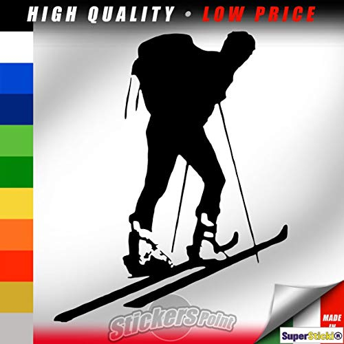 SUPERSTICKI Ski Fahrer Auto Aufkleber ca 20cm Aufkleber Sticker Decal aus Hochleistungsfolie Aufkleber Autoaufkleber Tuningaufkleber Racingaufkleber Rennaufkleber Hochleistungsfolie für al