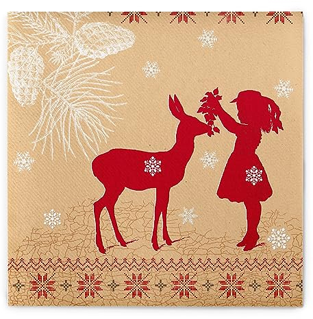 Sovie HOME Linclass® Airlaid Weihnachtsserviette Sarah, winterliche Servietten stoffähnlich, Weihnachten & Adventszeit, 40x40cm, 12 Stück