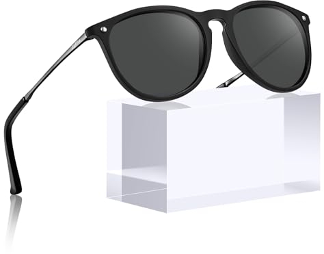 CARFIA Vintage Polarisierte Sonnenbrille für Damen Herren UV400 Schutz Ultraleicht Rahmen