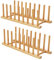 HBlife 2pcs Bamboo Dish Plate Bowl Cup Book Pot Lid Cutting Board Drying Rack Stand Drainer Storage Holder Organizer Kitchen Cabinet（Keep Dry）