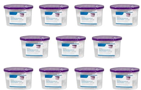 HomeZone Pack of 10 500ml Disposable Dehumidifiers for Home - Moisture Absorbers for Home - Lavender Dehumidifier for Bedroom - Dehumidifiers Disposable Moisture Condensation Damp Absorber
