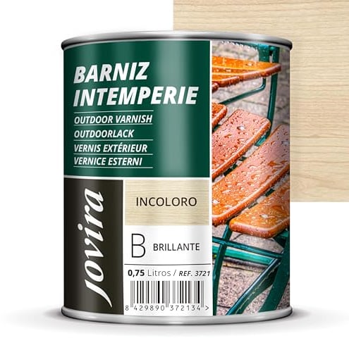 JOVIRA PINTURAS Vernice esterni. Decorare e abbellire tutti i tipi di legno per esterni, tavoli, sedie, mobili, barche e terrazze. (750 Millilitri, Lucido)