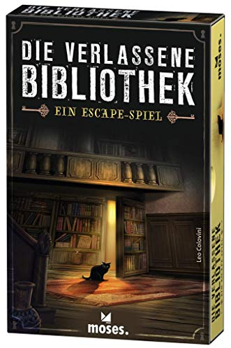 moses. Verlag GmbH 90351 Die verlassene Bibliothek | Escape Spiel in der Schachtel | Spielmaterial wieder verwendbar | Ab 12 Jahren | Für 1-4 Spieler, White