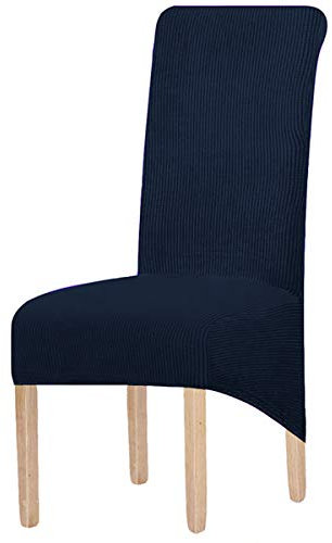 KELUINA XL Stuhlhussen,Universal Stretch Stuhlhussen 2er 4er 6er Set Stuhlbezug für Stuhl Esszimmer(Marine,6 Stück)