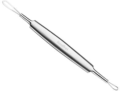 Schwertkrone Spelucchino a corona comedonale per rimuovere i punti neri - Estrattore di comedoni in acciaio inox sterilizzabile - Pinza Per Punti Neri (10 Cm)