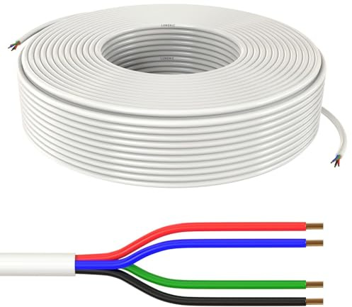 Lumonic 4x0,34mm² RGB LED Steuerleitung 200m | ummanteltes 4 adriges Kabel flexibel | LiYY Verlängerung, Stromkabel, LED Zuleitung, Steuerkabel