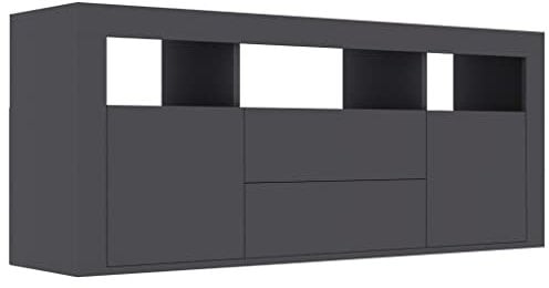 vidaXL Mobile Porta TV Madia unità Multimediale Mobiletto HiFi Arredo Credenza Consolle Armadietto Basso in Truciolato Grigio 120x30x50 cm