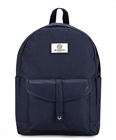 SEVENTEEN LONDON – Stilvoller ‘Notting Hill’ Schulrucksack in marineblau mit einem klassischen Schultasche Design – perfekt für 15,6-Zoll-Laptops