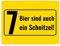 Metallschild XXL in 28x38 cm mit Alkohol-Spruch 7 Bier sind auch ein Schnitzel Blechschild Metallschild XXL in 28x38 cm Alkohol Bier Biertrinker Haustüre Wohnungstüre betrunken