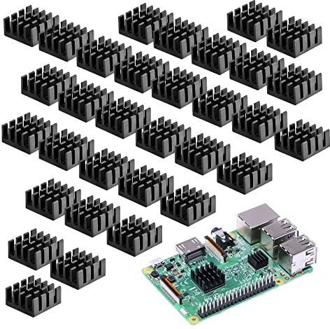 Nothers GZkushi 40 Stück Schwarze Heatsink, kühlkörper Aluminium Kühler für Kühlen Kleiner Integrierter Schaltkreise, 7 × 14 × 14mm