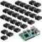 GZkushi 40 Stück Schwarze Heatsink, Aluminium Kühlkörper Thermo-Klebepad Kühler für Kühlen Kleiner Integrierter Schaltkreise, 7 × 14 × 14mm