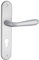 THIRARD - Ensemble de Poignées pour Porte d'Entrée Goccia Trou de Cylindre - Carré 7 mm - Entr'Axes 195 mm - Chromé Satin - Plaques Aluminium Embouti - Béquilles Aluminium - Gris