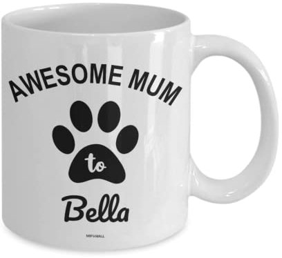 MIPOMALL Personalised Mug with Text, for Dog Mum Mummy Mug, from The Dog Cat, Awesome Mum, Happy Birthday Gifts from The Dog, Mothers Day Cup, Christmas Presents